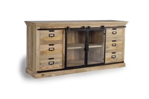 COMODA 180CM, NATURAL/NEGRU, DIN LEMN DE MANGO/METAL, GINER Y COLOMER