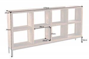 COMODA/RAFT 170X95CM, IRON CRAFT, COD 42376, DIN LEMN MANGO, STIL INDUSTRIAL - Img 6