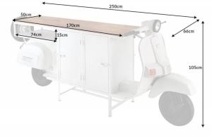DULAP BAR DEOSEBIT, 250CM, DIN LEMN MASIV SI CADRUL DIN METAL, ARTIM GROUP SELECTION - Img 8