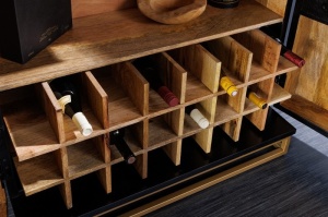 DULAP BAR LIVING, GOLDEN SUNSET 140CM, LEMN DE MANGO, NEGRU/AURIU, ARTIM GROUP - Img 4