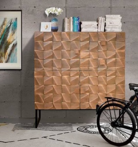 DULAP COPPER 110CM, MARO/NEGRU, DIN LEMN MASIV DE MANGO SI METAL, GINER Y COLOMER