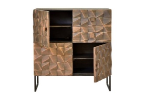 DULAP COPPER 110CM, MARO/NEGRU, DIN LEMN MASIV DE MANGO SI METAL, GINER Y COLOMER - Img 2