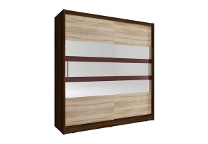 DULAP DORMITOR WIKI VI 200 STEJAR SONOMA + CIOCOLATIU DESIGN MODERN PSK
