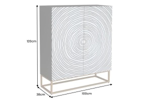 DULAP LIVING, 120CM, LEMN DE MANGO/METAL, NEGRU/MARO, 3D, ARTIM GROUP COLLECTION - Img 7