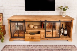 DULAP TV 160CM , HERITAGE, LEMN DE BRAD, MDF, STICLA SI METAL, ARTIM GROUP SELECTION - Img 2
