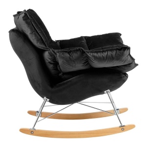 FOTOLIU BALANSOAR SWING VELVET, NEGRU, TAPITERIE DIN CATIFEA, STIL MODERN - Img 2