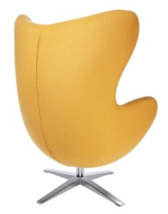 FOTOLIU CONFORTABIL EGG SZEROKI, GALBEN MUSTAR 13/CROM, DIN CASMIR SI METAL, STIL MODERN - Img 2