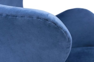 FOTOLIU CONFORTABIL EGG SZEROKI VELVET, BLEUMARIN/CROM, DIN CATIFEA SI METAL, STIL MODERN B2 - Img 4