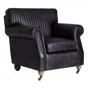 FOTOLIU CONFORTABIL GORDON REF. 26742, DIN LEMN MASIV SI PIELE, STIL CHESTERFIELD, VIC - Img 2