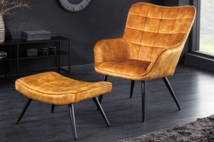 FOTOLIU CU SUPORT PICIOARE, SCANDINAVIA, CATIFEA GALBEN MUSTAR, COD 44025, DESIGN MODERN - Img 2