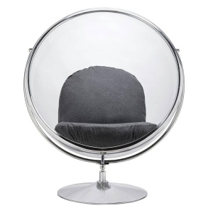 FOTOLIU EXCLUSIVIST BUBBLE STAND 2, GRI INCHIS/TRANSPARENT/CROM, DIN ACRIL SI CASMIR, STIL MODERN - Img 3