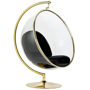 FOTOLIU EXCLUSIVIST BUBBLE STAND, NEGRU/TRANSPARENT/AURIU, DIN ACRIL SI CATIFEA, STIL MODERN