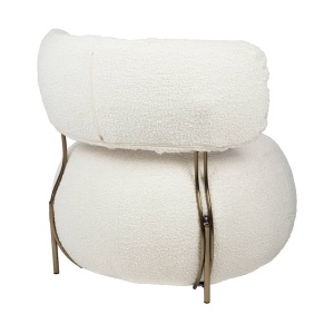 FOTOLIU LOW TEDDY, ALB/MARO, TAPITERIE DIN TEXTIL PLUSAT, STIL MODERN, B2 - Img 5