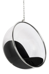 FOTOLIU SUSPENDAT BUBBLE, NEGRU/TRANSPARENT/CROM, DIN ACRIL SI CASMIR, STIL MODERN