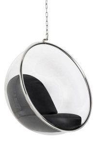 FOTOLIU SUSPENDAT BUBBLE, NEGRU/TRANSPARENT/CROM, DIN ACRIL SI PIELE ECOLOGICA, STIL MODERN