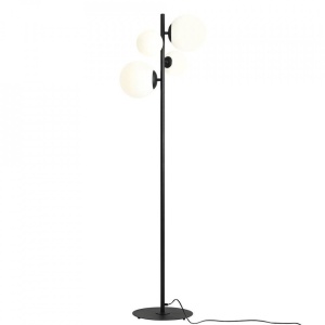 LAMPADAR BLOOM, 4 BRATE, 161 CM, NEGRU, DIN STICLA SI METAL, STIL MODERN