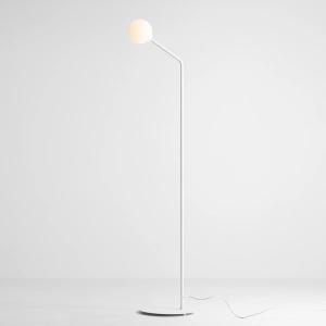 LAMPADAR PURE, 164 CM, ALB, DIN STICLA SI METAL, STIL MODERN