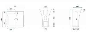 LAVOAR ADA SLIM 84 CM DIN CERAMICA ALBA CALITATE SUPERIOARA, REA