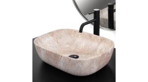 LAVOAR REA BELINDA, SAVANA, 47 CM, EFECT DE PIATRA, DIN CERAMICA, CALITATE SUPERIOARA - Img 2