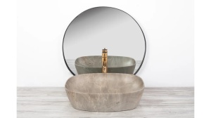 LAVOAR REA FREJA, EFECT DE PIATRA BEJ, 51 CM, DIN CERAMICA, CALITATE SUPERIOARA - Img 2
