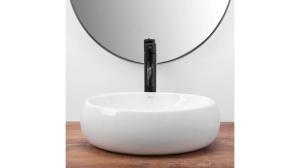 LAVOAR REA LINDA MINI, ALB, 40 CM, DIN CERAMICA, CALITATE SUPERIOARA - Img 3
