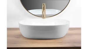 LAVOAR REA LISA, ALB, 49 CM, DIN CERAMICA, CALITATE SUPERIOARA - Img 3