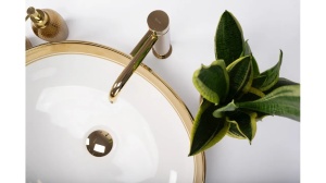LAVOAR REA MARGOT, ALB/AURIU, 52CM, DIN CERAMICA, CALITATE SUPERIOARA - Img 2