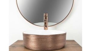 LAVOAR REA SAMI, 36 CM, ALB/AURIU ROSE PERIAT, DIN CERAMICA, CALITATE SUPERIOARA - Img 3