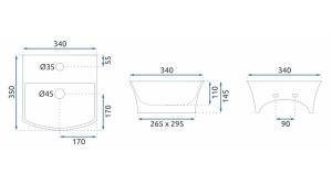 LAVOAR REA SELMA, ALB, 34 CM, DIN CERAMICA, CALITATE SUPERIOARA - Img 6