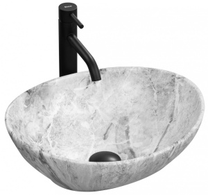 LAVOAR REA SOFIA, STONE, EFECT DE PIATRA GRI, 41 CM, DIN CERAMICA, CALITATE SUPERIOARA - Img 5