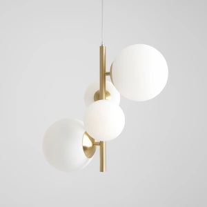 LUSTRA BLOOM, 4 BRATE, 120 CM, ALAMA, DIN STICLA SI METAL, STIL MODERN
