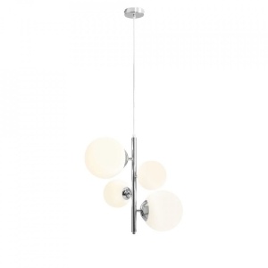 LUSTRA BLOOM, 4 BRATE, 120 CM, CROM, DIN STICLA SI METAL, STIL MODERN