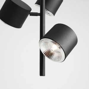 LUSTRA BOT, 3 BRATE, 120 CM, NEAGRA, DIN METAL, STIL MODERN - Img 3