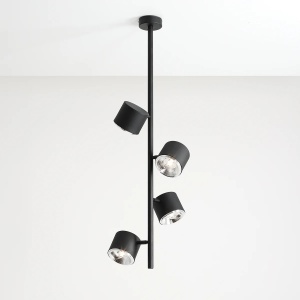 LUSTRA BOT, 4 BRATE, 104 CM, NEAGRA, DIN METAL, STIL MODERN
