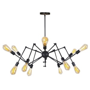 LUSTRA CU 12 BECURI APP258-12C, NEGRU, DIN METAL DE INALTA CALITATE, STIL MODERN, TU