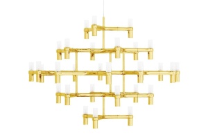 LUSTRA CU LED-URI ATOMIC GRANDE, AURIE, DIN METAL, STIL MODERN