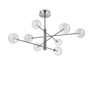 LUSTRA EQUINOXE SP8, CROM, DIN METAL SI STICLA, STIL MODERN