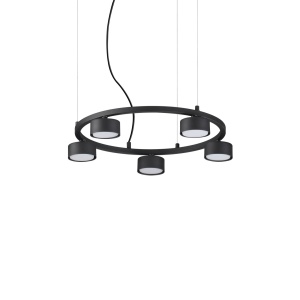 LUSTRA MINOR SP5 ROUND, NEGRU, DIN METAL, STIL MODERN