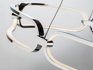 LUSTRA/PLAFONIERA COLETTE, CU TELECOMANDA, 60CM, CROM/OPAL, DIN ALUMINIU SI SILICON, STIL MODERN - Img 2