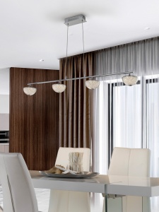 LUSTRA/PLAFONIERA LUA, 106 CM, CROM/TRANSPARENT, DIN METAL, ALUMINIU SI STICLA, STIL MODERN