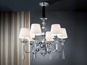LUSTRA/PLAFONIERA MERCURY II, 71 CM, CROM/TRANSPARENT, DIN METAL SI STICLA, STIL MODERN