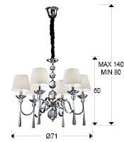 LUSTRA/PLAFONIERA MERCURY II, 71 CM, CROM/TRANSPARENT, DIN METAL SI STICLA, STIL MODERN - Img 3