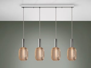 LUSTRA/PLAFONIERA MICRON, 88 CM, CROM/AURIU, DIN METAL SI ACRIL, STIL MODERN