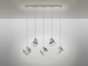 LUSTRA/PLAFONIERA PRISCILA, 116 CM, CROM/TRANSPARENT, DIN METAL, OTEL SI STICLA, STIL MODERN - Img 3
