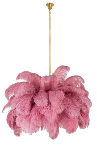 LUSTRA TIFFANY ROZ, CONFECTIONATA DIN METAL SI PENE DE STRUT, STIL MODERN