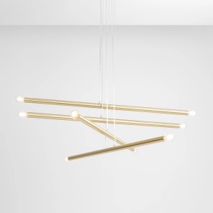 LUSTRA TUBO 8, 4 BRATE, 105 CM, ALAMA, DIN METAL, STIL MODERN