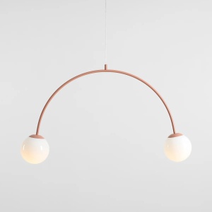 LUSTRA UNA, 2 BRATE, 250 CM, CORAL, DIN STICLA SI METAL, STIL MODERN