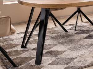 MASA DINING EXTENSIBILA GALAXY, 100/168 CM, STEJAR ARTISAN/NEGRU, BLAT DIN PAL LAMINAT SI PICIOARE DIN METAL, STIL MODERN - Img 2