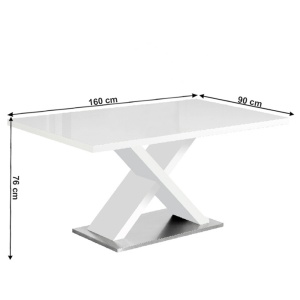 MASA DINING FARNEL, ALB EXTRA LUCIOS, STIL MODERN, TK - Img 2