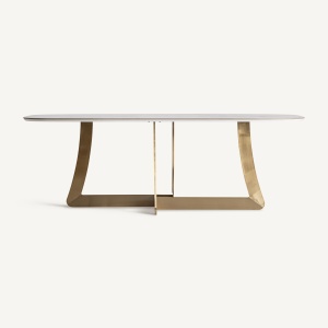 MASA DINING JUSSEY 220CM, DIN GRESIE PORTELANATA SI METAL, STIL ART DECO, VICAL HOME